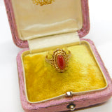 9ct Yellow Gold Cabochon Carnelian Set Signet Ring Vintage 1975 Birmingham