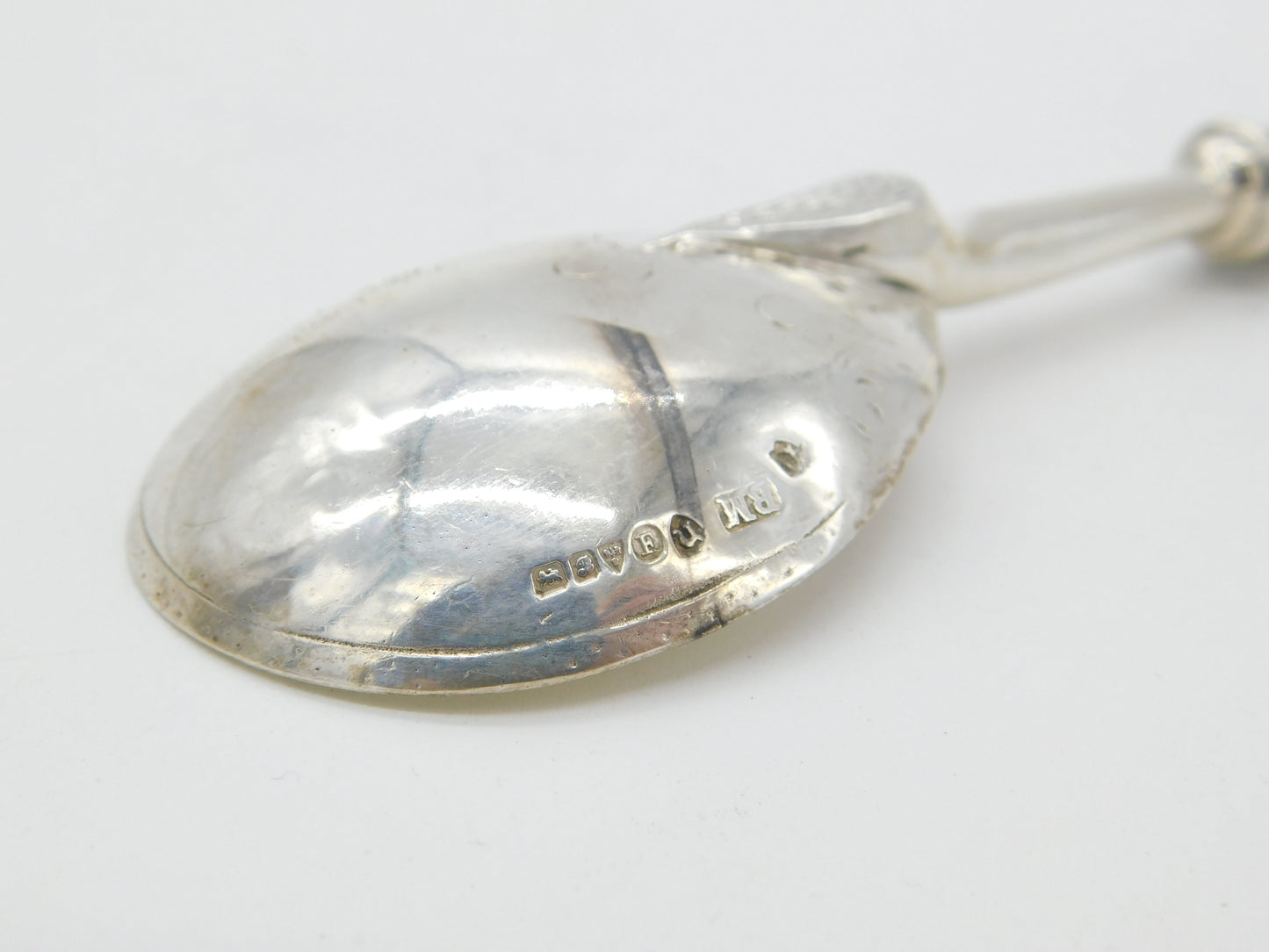 Berthold Muller Edwardian Sterling Silver Bishop Terminal Anointing Spoon 1902