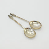 Pair of Victorian Sterling Silver Apostle Terminal Tablespoons 1887 London