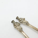 Pair of Victorian Sterling Silver Apostle Terminal Tablespoons 1887 London