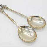 Pair of Victorian Sterling Silver Apostle Terminal Tablespoons 1887 London