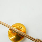 Victorian 18ct Gold Reverse Carved Essex Crystal Fox Mask Brooch Pin Antique c1860