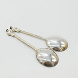 Pair of Victorian Sterling Silver Apostle Terminal Tablespoons 1887 London