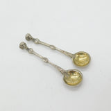 Pair of Victorian Sterling Silver Lady Bust Terminal Mustard Spoons 1866 London