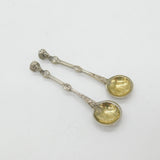 Pair of Victorian Sterling Silver Lady Bust Terminal Mustard Spoons 1866 London