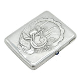 Soviet Union CCCP .875 Grade Silver Factory Scene Cigarette Case Vintage c1950