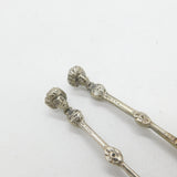 Pair of Victorian Sterling Silver Lady Bust Terminal Mustard Spoons 1866 London