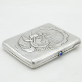 Soviet Union CCCP .875 Grade Silver Factory Scene Cigarette Case Vintage c1950
