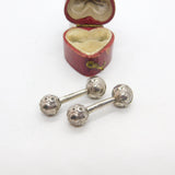 Scottish Pair of Sterling Silver Moon & Earth Gents Cufflinks 2001 Edinburgh