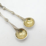 Pair of Victorian Sterling Silver Lady Bust Terminal Mustard Spoons 1866 London