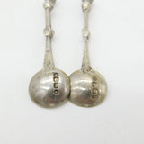 Pair of Victorian Sterling Silver Lady Bust Terminal Mustard Spoons 1866 London