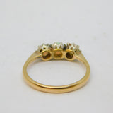 9ct Yellow Gold & Three-Stone White Opal Dress Ring Vintage Birmingham