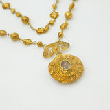 18th Century Spanish Colonial Phillipines Silver Gilt Filigree Reliquary Necklace c1750