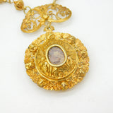 18th Century Spanish Colonial Phillipines Silver Gilt Filigree Reliquary Necklace c1750