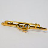Victorian 15ct Yellow Gold & Aquamarine Floral Sweetheart Brooch Antique c1890