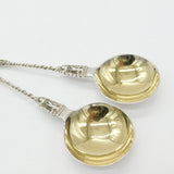 Pair of Edwardian Sterling Silver Apostle Terminal Dessert Spoons 1909 Chester