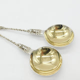 Pair of Edwardian Sterling Silver Apostle Terminal Dessert Spoons 1909 Chester