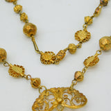 18th Century Spanish Colonial Phillipines Silver Gilt Filigree Reliquary Necklace c1750