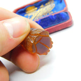 Carved Natural Baltic Amber Wise Owl Figure Antique c1920 Art Deco