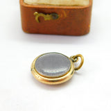 9ct Gold Cased Blue Enamel Floral Single Locket Pendant c1880 Antique Victorian