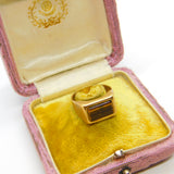 9ct Yellow Gold Modernist Tiger's Eye Set Signet Ring Vintage c1970