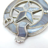 Victorian Scottish Sterling Silver & Montrose Agate Kilt Brooch Antique c1860