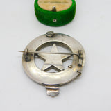 Victorian Scottish Sterling Silver & Montrose Agate Kilt Brooch Antique c1860