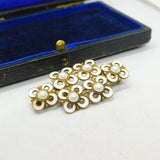 David Andersen Norwegian Sterling Silver Gilt & White Enamel Brooch Antique c1930