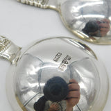 Pair of Edwardian Sterling Silver Apostle Terminal Dessert Spoons 1909 Chester