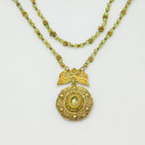 18th Century Spanish Colonial Philippines Silver Gilt & Peridot Reliquary Necklace c1750