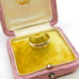 9ct Yellow Gold Victorian Style Starburst Diamond Set Boat Ring Vintage c1970