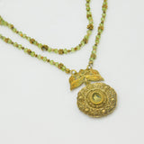 18th Century Spanish Colonial Philippines Silver Gilt & Peridot Reliquary Necklace c1750