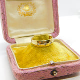 9ct Yellow Gold Victorian Style Starburst Diamond Set Boat Ring Vintage c1970