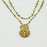 18th Century Spanish Colonial Philippines Silver Gilt & Peridot Reliquary Necklace c1750