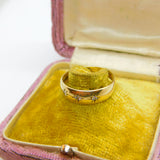 9ct Yellow Gold Victorian Style Starburst Diamond Set Boat Ring Vintage c1970
