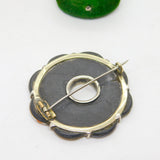 Victorian Scottish Sterling Silver, Agate & Bloodstone Floral Kilt Brooch c1860