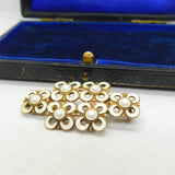 David Andersen Norwegian Sterling Silver Gilt & White Enamel Brooch Antique c1930
