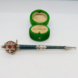 Victorian Scottish Sterling Silver, Bloodstone & Agate Dirk Brooch Antique c1860