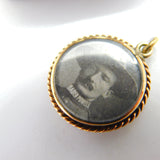 Edwardian 9ct Gold Mounted 'Baden Powell & Earl Roberts' Locket Charm c1910