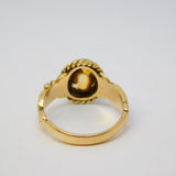 9ct Yellow Gold Floral Pattern Citrine Set Dress Ring Vintage 1972 Birmingham