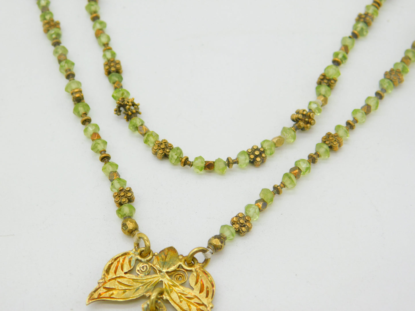 18th Century Spanish Colonial Philippines Silver Gilt & Peridot Reliquary Necklace c1750