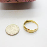 9ct Yellow Gold Victorian Style Starburst Diamond Set Boat Ring Vintage c1970