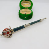 Victorian Scottish Sterling Silver, Bloodstone & Agate Dirk Brooch Antique c1860