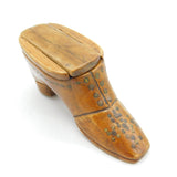 George III Treen & Brass Pin Novelty Shoe Form Snuff Box Antique c1800