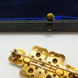 David Andersen Norwegian Sterling Silver Gilt & White Enamel Brooch Antique c1930
