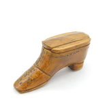 George III Treen & Brass Pin Novelty Shoe Form Snuff Box Antique c1800