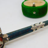 Victorian Scottish Sterling Silver, Bloodstone & Agate Dirk Brooch Antique c1860