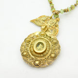 18th Century Spanish Colonial Philippines Silver Gilt & Peridot Reliquary Necklace c1750