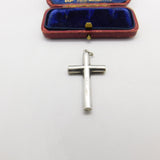 Edwardian Sterling Silver Bloodstone & Agate Cross Pendant Antique 1907 Chester
