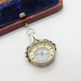 Victorian Sterling Silver Working Compass Fob Pendant 1901 Birmingham Antique